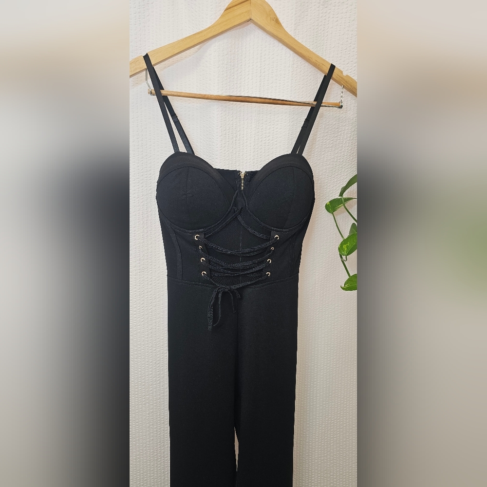 Entry Black Jumpsuit Versatile Chic Design Size L - Picture 3 of 7